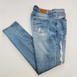 Lolo Jeans Distress Womens Size 16 Stretch Straight Leg Denim